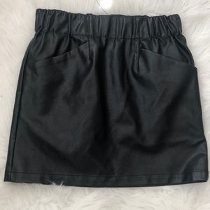 Black faux leather skirt